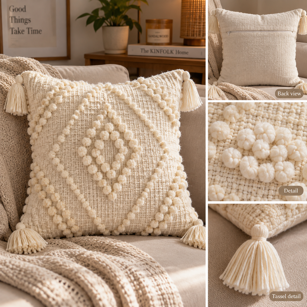 Handmade Boho Tufted Pillow