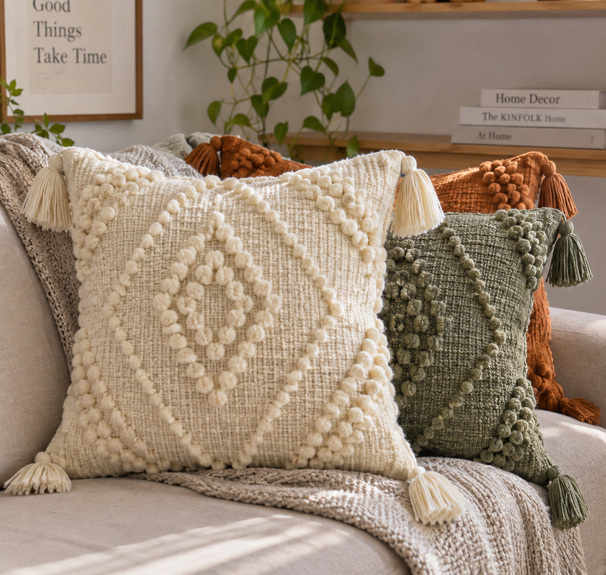Handmade Boho Tufted Pillow